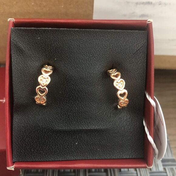 Earrings rose gold plated zirconia - Picture 6 of 7